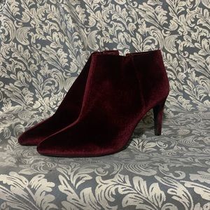 Red Velvet Stiletto Ankle Boot